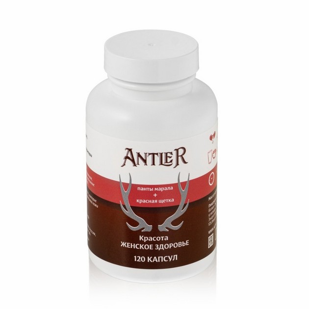 ANTLER Женское здоровье Панты + красная щетка 120 капсул